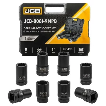 JCB 8081-9MPB ütvecsavarozó dugókulcs 1" 8 részes 22-41mm