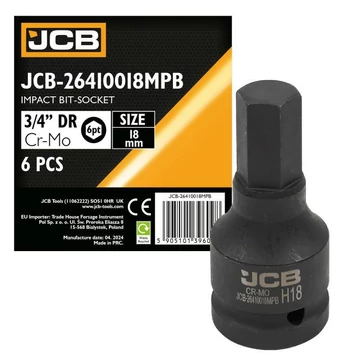 JCB 26410018MPB ütvecsavarozó bitfej 3/4" 18 mm