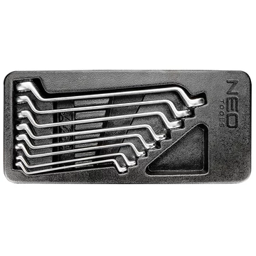 NEO Tools 84-233 hajlított csillagkulcs készlet műhelykocsitálcával, 8db, 6-22 mm