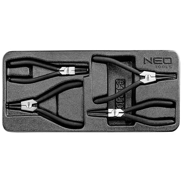 NEO Tools 84-240 zégergyűrű fogókészlet, műhelykocsitálcával, 4db