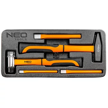 NEO Tools 84-242 Kalapács és kiütővésőkészlet, műhelykocsitálcával, 5db