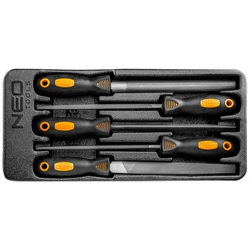 NEO Tools 84-244 reszelő készlet fémhez, műhelykocsitálcával, 5db