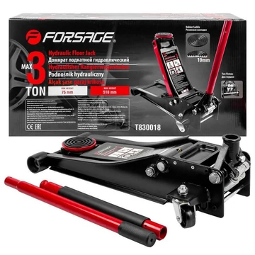 Forsage T830018 alacsony profilú dupla dugattyús hidraulikus emelő, krokodil 3 t