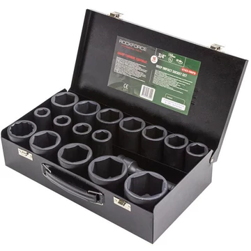 RockForce 6163-5MPB  mély ütvecsavarozó dugókulcs 3/4" 17 részes 17-50mm