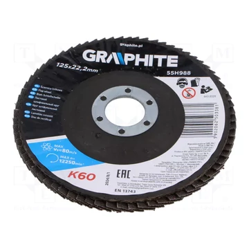 Graphite 55H988 lamellás csiszolókorong 125mm, K60
