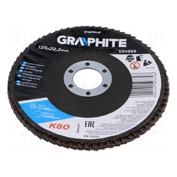 Graphite 55H989 lamellás csiszolókorong 125mm, K80