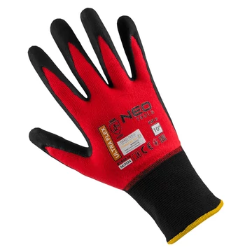 NEO Tools 97-622-10 Ultraflex munkakesztyű, nylon-spandex, polimetilnitril bevonattal, 10"