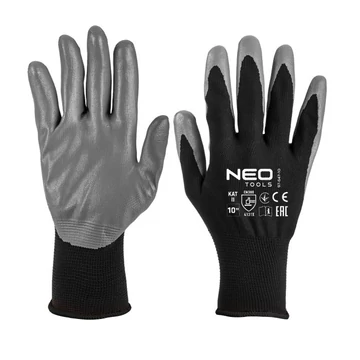 NEO Tools 97-647-11 munkakesztyű, nitril bevonatú poliészter, 11"