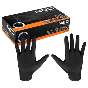 NEO Tools 97-691-M eldobható nitril munkakesztyű, fekete, 100db