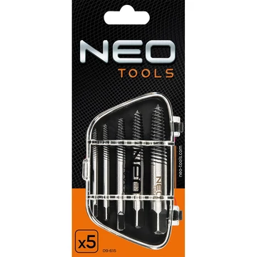 NEO Tools 09-615 törtcsavar-kihajtó készlet 2-14mm, M3-M18, 5db 