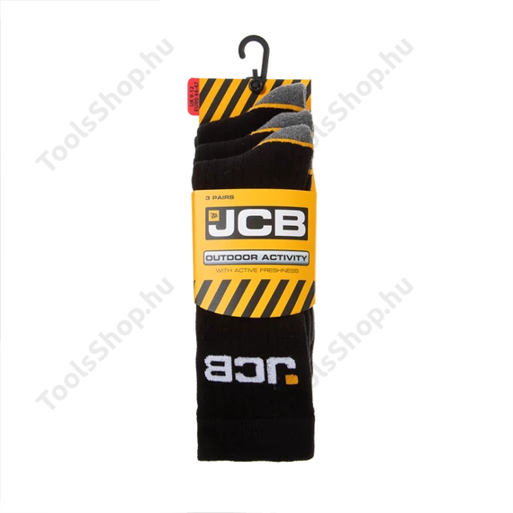 JCB Outdoor zokni – 3 pár/csomag 43–47 (UK 9–12)