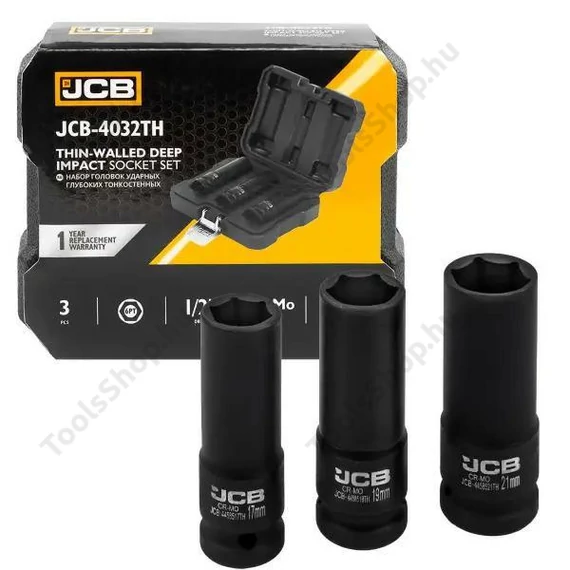 JCB 4032TH ütvecsavarozó dugókulcs 1/2" 3 részes 17-21mm