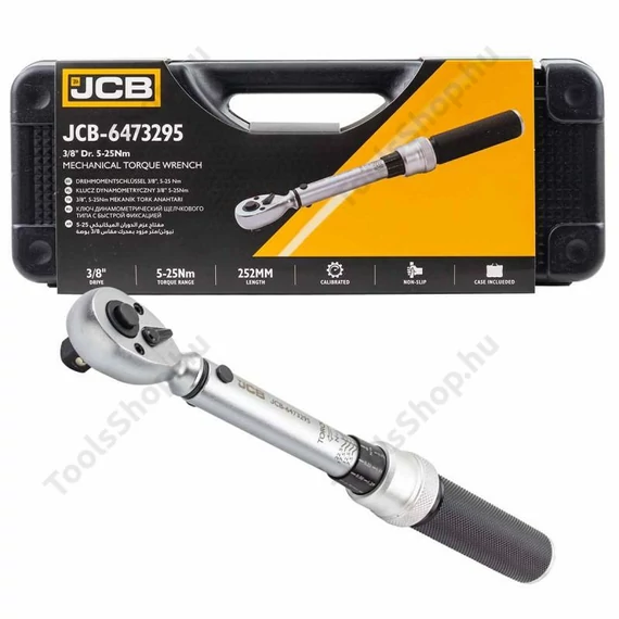 JCB 6473295  kétirányú nyomatékkulcs 5-25 Nm 3/8"