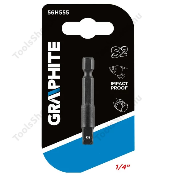 Graphite 56H555 adapter csavarbehajtókhoz 1/4" hatlapú-1/4" négyszög