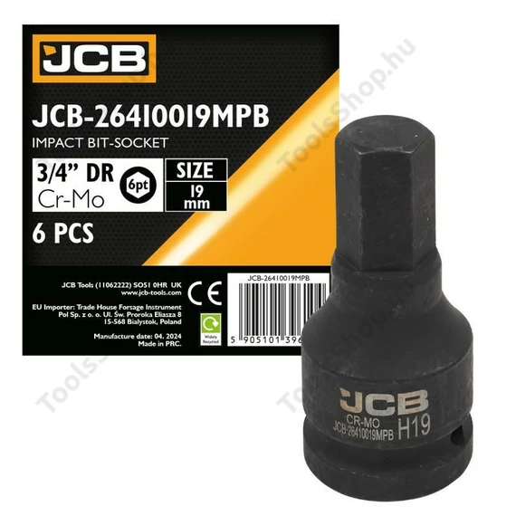JCB 26410019MPB ütvecsavarozó bitfej 3/4" 19 mm