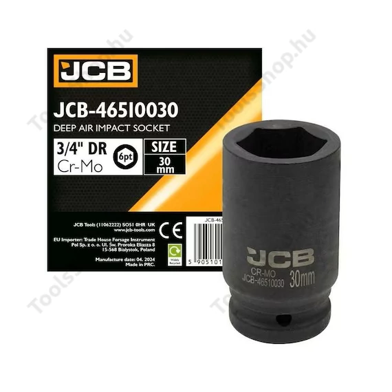 JCB 46510024 mélyített ütvecsavarozó dugókulcs 3/4" 24 mm