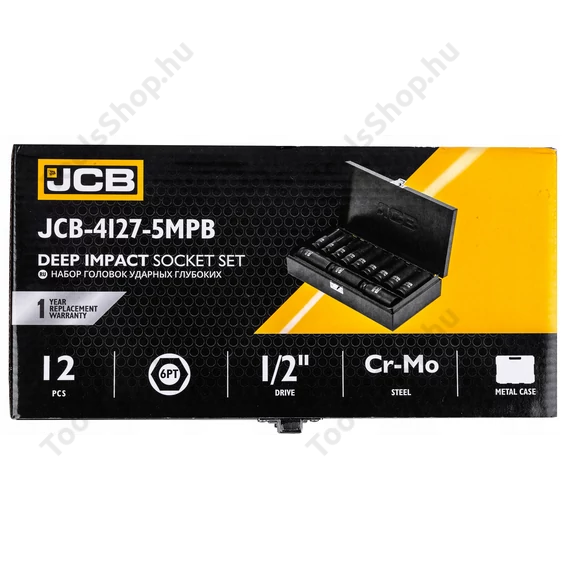 JCB 4127-5MPB mély ütvecsavarozó dugókulcs 1/2" 12 részes 10-24mm