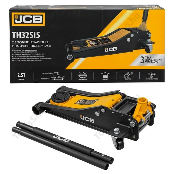 JCB TH32515 alacsony profilú dupla dugattyús hidraulikus emelő, krokodil 2,5 T