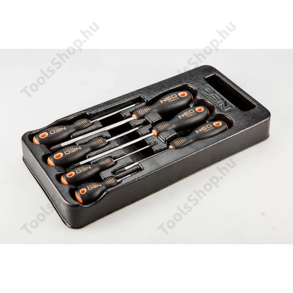 NEO Tools 84-232 kereszt PH csavarhúzó készlet műhelykocsitálcával, 7db