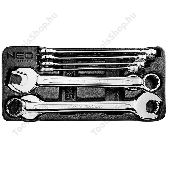 NEO Tools 84-235 csillag-villáskulcs készlet műhelykocsitálcával, 8db, 20-32 mm