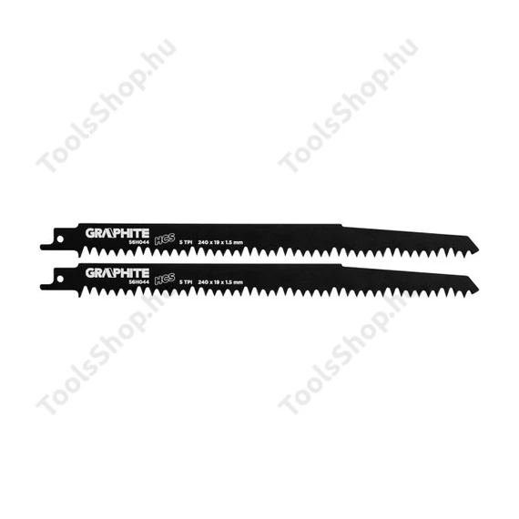 Graphite 56H044 orrfűrészlap, HCS, 240x19x1.5mm, 5TPI, 2db