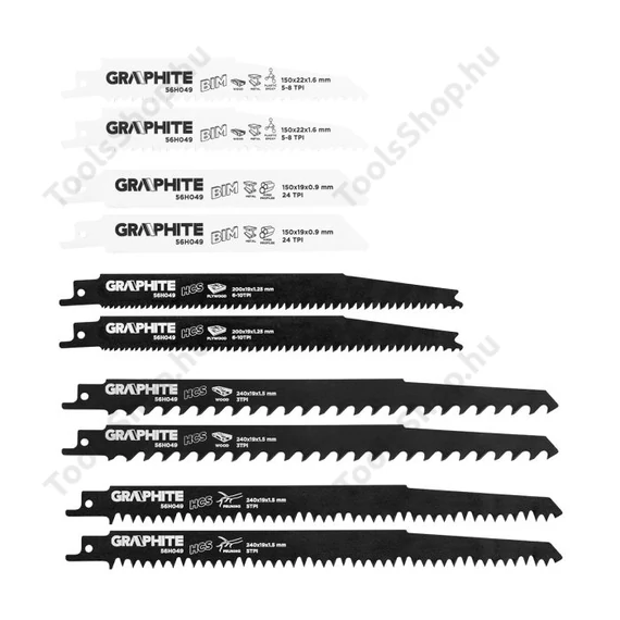 Graphite 56H049 orrfűrészlap készlet, HCS/BIM 10db-os
