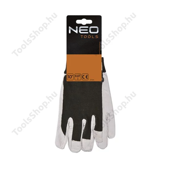 NEO Tools 97-603 munkakesztyű, sertés színbőr, tépőzáras, 10"