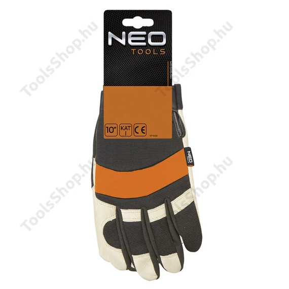 NEO Tools 97-606 munkakesztyű, sertésbőr-neoprén, tépőzáras, 10"
