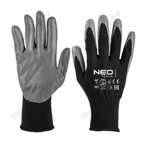 NEO Tools 97-647-11 munkakesztyű, nitril bevonatú poliészter, 11"
